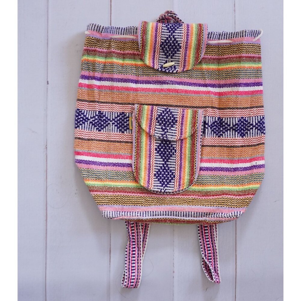 Pinzon Mexican Backpack Boho Woven  Baja Bag